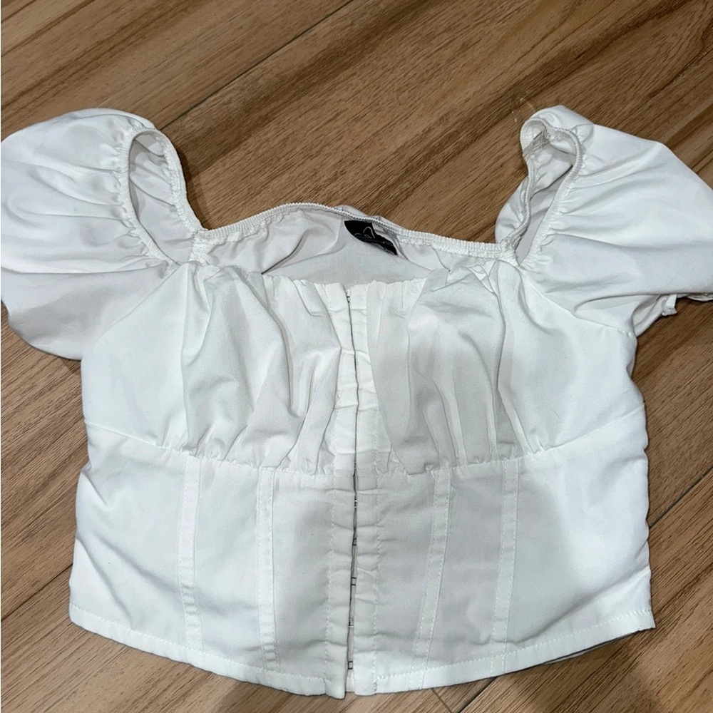 White Puff Sleeve Women's Top